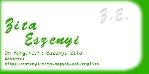 zita eszenyi business card